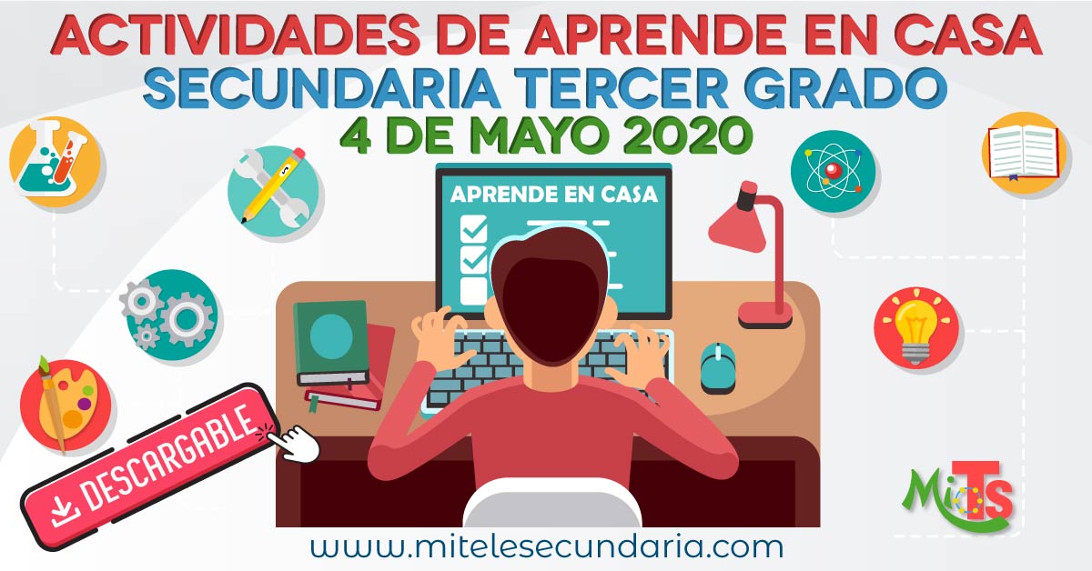 Aprende en casa 4 de mayo. Actividades descargables. Secundaria tercer grado