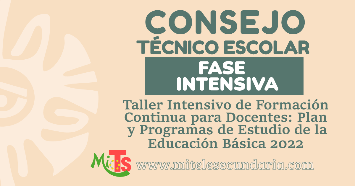 Fase Intensiva de Consejo Técnico Escolar Ciclo Escolar 2022-2023