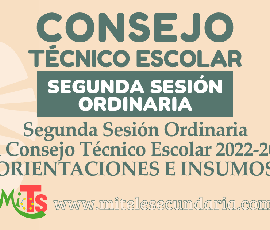 Segunda Sesión Ordinaria del Consejo Técnico Escolar 2022-2023