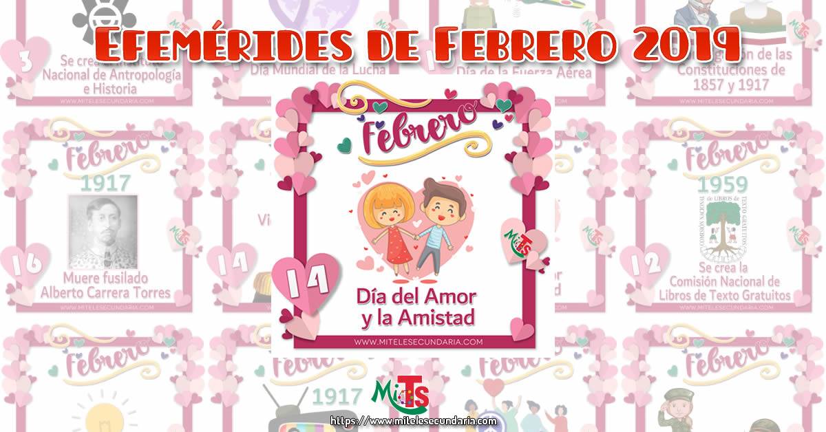 Diseños de Efemérides para febrero 2019