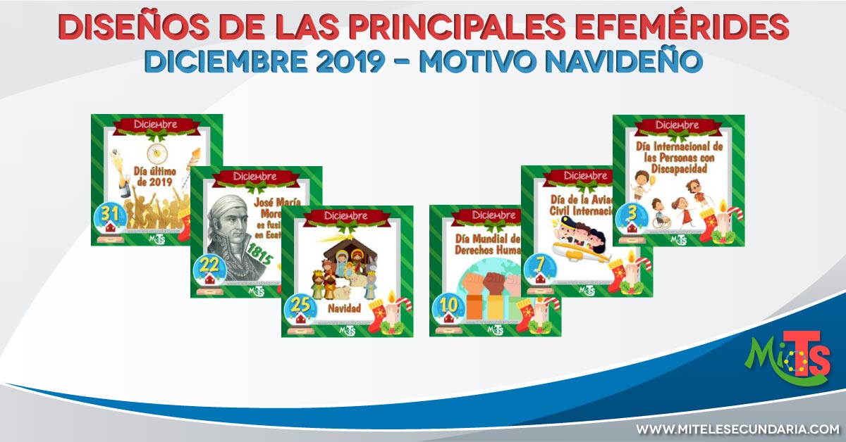 Diseños de Efemérides para diciembre 2019