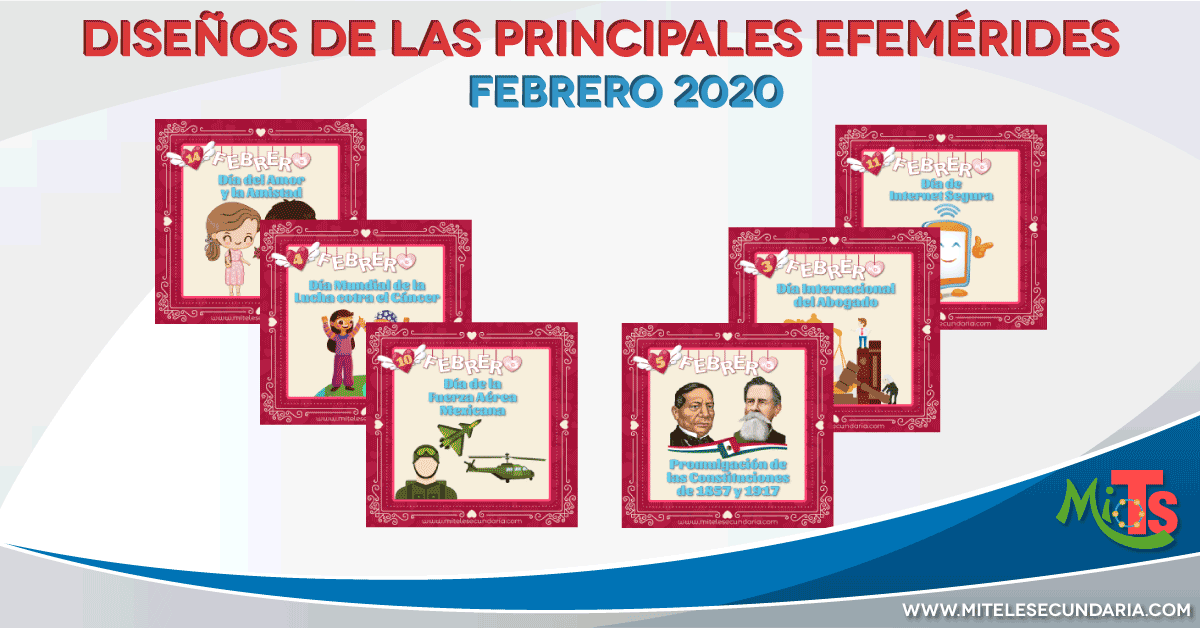 Diseños de Efemérides para febrero 2020