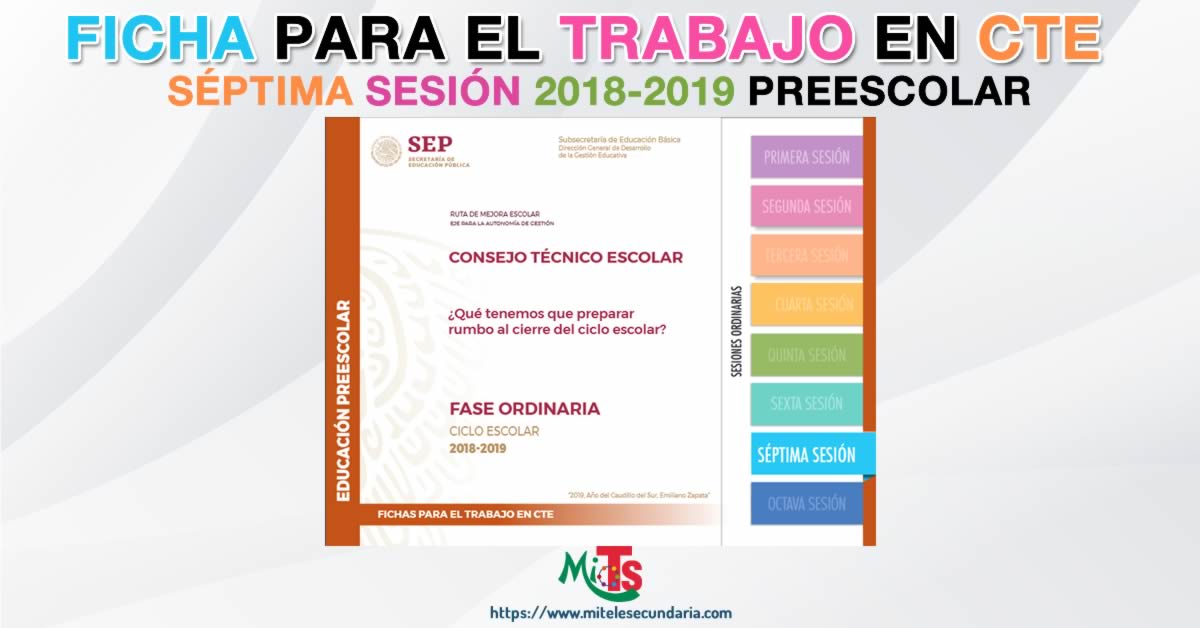 Ficha para el trabajo en CTE de Educación Preescolar. Séptima sesión ordinaria 2018-2019