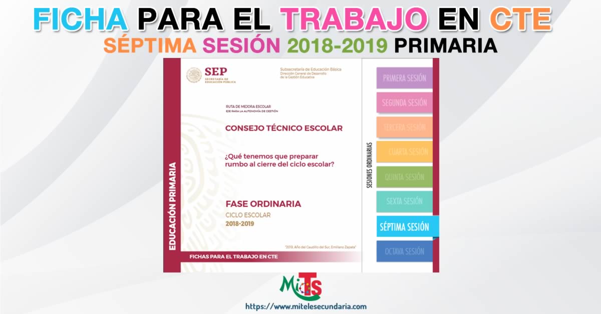 Ficha para el trabajo en CTE de Educación Primaria. Séptima sesión ordinaria 2018-2019