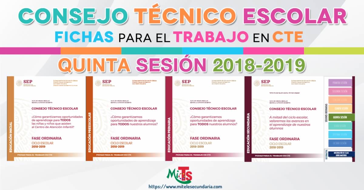 Fichas para el trabajo en CTE quinta sesión ordinaria-2018-2019