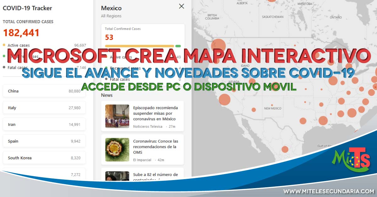 Microsoft crea mapa interactivo para dar seguimiento al COVID-19
