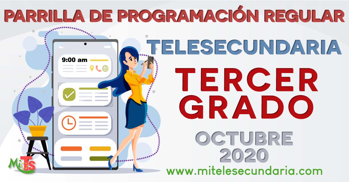 Parrilla de programación de Telesecundaria. Tercer grado. Octubre 2020