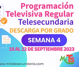 Parrilla de Programación de Telesecundaria. Semana 4. Septiembre 2023